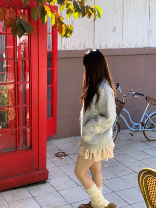 Suzunu Karaneck Avangue Loose Fit Star Knit Cardigan