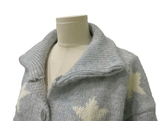 Suzunu Karaneck Avangue Loose Fit Star Knit Cardigan