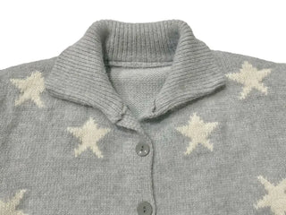 Suzunu Karaneck Avangue Loose Fit Star Knit Cardigan