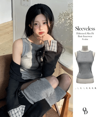 Haren round neck spandex basic sleeveless t-shirt