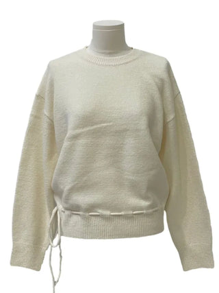 Fleury Ribbon Round Neck A-Line Loose Fit Wool Knit