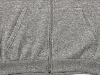 Sayoha Two-zip Vintage Lettering Stars and Stripes Printed A-line Loose Fit Fleece Big Hooded Zip-up