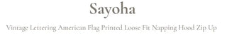 Sayoha Two-zip Vintage Lettering Stars and Stripes Printed A-line Loose Fit Fleece Big Hooded Zip-up