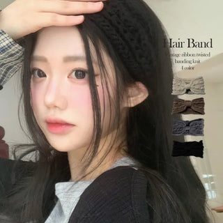 Weave Ribbon Knit Twisted Hairband