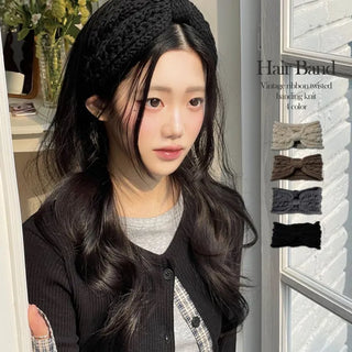 Weave Ribbon Knit Twisted Hairband