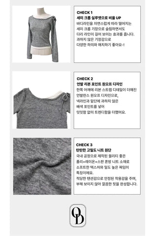 Mio color blocking ribbon one-shoulder knit in
