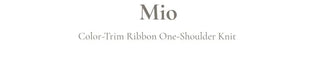 Mio color blocking ribbon one-shoulder knit in