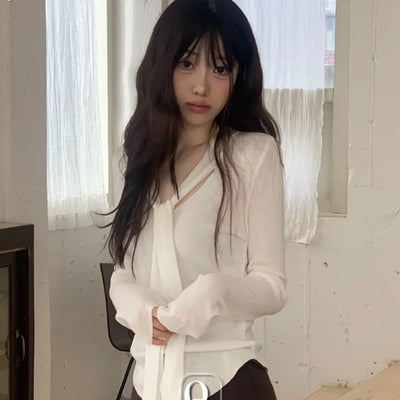 Shitoya Hem Rolled Muffler Tie Knit
