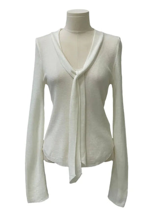 Shitoya Hem Rolled Muffler Tie Knit