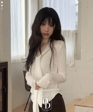 Shitoya Hem Rolled Muffler Tie Knit