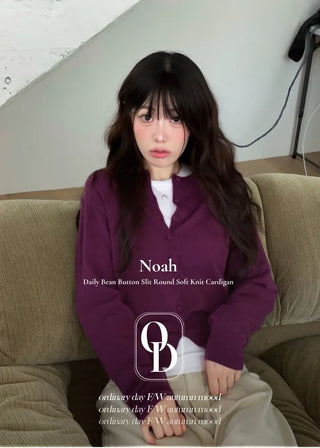 Noah Daily Bean Button Team Round Soft Knit Cardigan