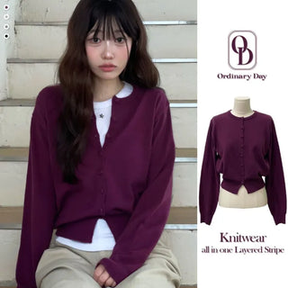 Noah Daily Bean Button Team Round Soft Knit Cardigan