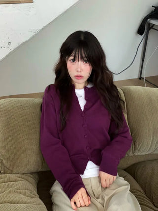 Noah Daily Bean Button Team Round Soft Knit Cardigan