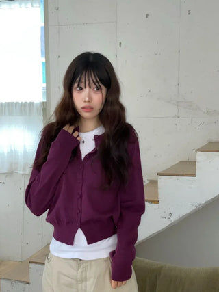 Noah Daily Bean Button Team Round Soft Knit Cardigan