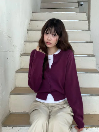 Noah Daily Bean Button Team Round Soft Knit Cardigan