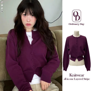 Noah Daily Bean Button Team Round Soft Knit Cardigan