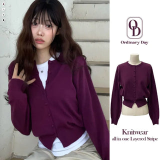 Noah Daily Bean Button Team Round Soft Knit Cardigan