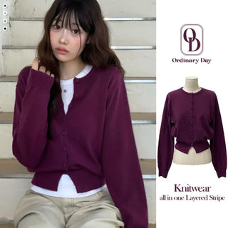 Noah Daily Bean Button Team Round Soft Knit Cardigan
