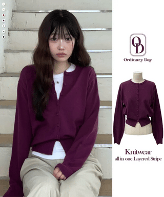 Noah Daily Bean Button Team Round Soft Knit Cardigan