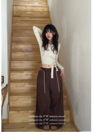 River Ribbon Wrap Button Golji Knit Cardigan