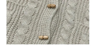 Mokomoko Haji Cable Hood Toggle Button Twisted Loose Fit Knit Cardigan