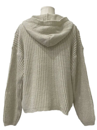 Mokomoko Haji Cable Hood Toggle Button Twisted Loose Fit Knit Cardigan