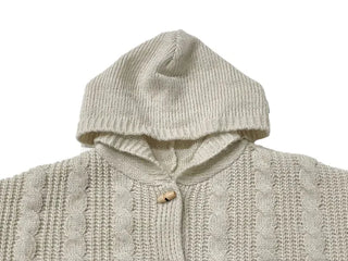 Mokomoko Haji Cable Hood Toggle Button Twisted Loose Fit Knit Cardigan