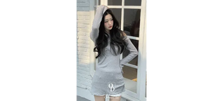 Dain Vintage Slim Fit Wave Punching Knit Mini Dress in