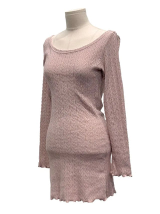 Dain Vintage Slim Fit Wave Punching Knit Mini Dress in