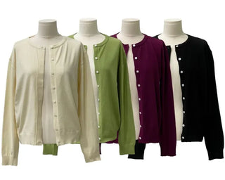 Grape wrap button long sleeve daily two-way loose fit knit cardigan CD