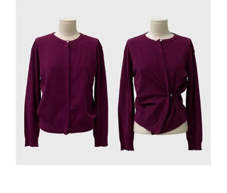 Grape wrap button long sleeve daily two-way loose fit knit cardigan CD