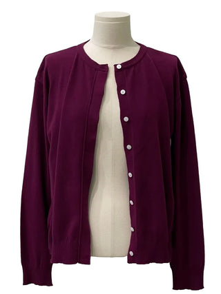 Grape wrap button long sleeve daily two-way loose fit knit cardigan CD