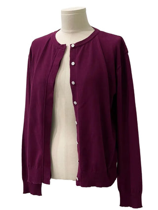Grape wrap button long sleeve daily two-way loose fit knit cardigan CD