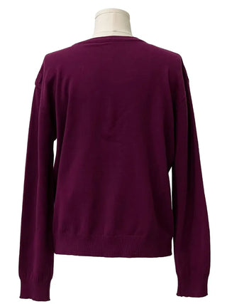 Grape wrap button long sleeve daily two-way loose fit knit cardigan CD