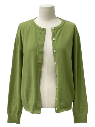 Grape wrap button long sleeve daily two-way loose fit knit cardigan CD
