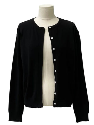 Grape wrap button long sleeve daily two-way loose fit knit cardigan CD