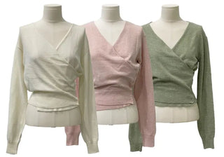 Hanabi Cashmere Slim Fit Button Wrap Wool Knit Cardigan
