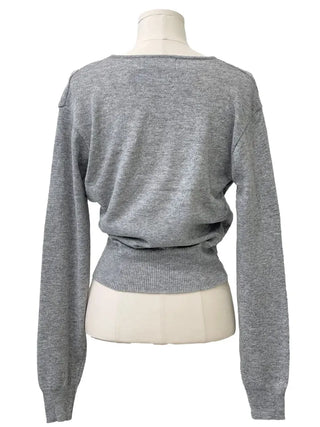 Hanabi Cashmere Slim Fit Button Wrap Wool Knit Cardigan