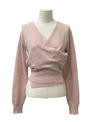 Hanabi Cashmere Slim Fit Button Wrap Wool Knit Cardigan