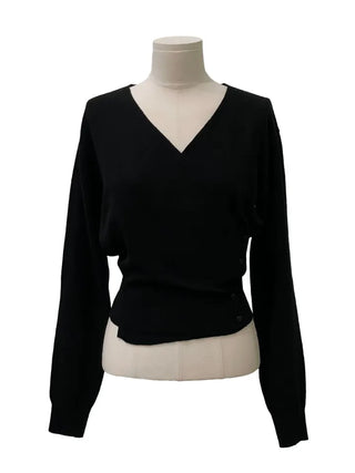 Hanabi Cashmere Slim Fit Button Wrap Wool Knit Cardigan