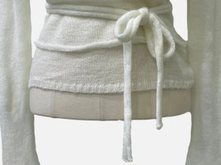 Rafen Yerifit Layered Ribbon Bustier Sleeveless Long Sleeve Wool Knit