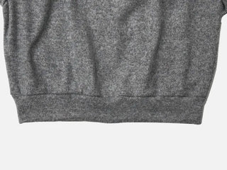 Aimai Fleece Shirring Boat Neck Off-Shoulder Man-to-Man Knit