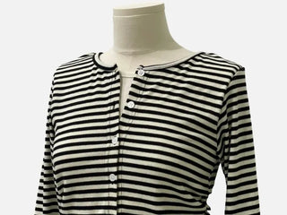 Bronie shirring color block stripe layered sleeveless long sleeve cardigan