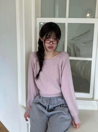 Momoi lettering printing waist banding cotton wide long pants