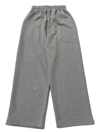 Momoi lettering printing waist banding cotton wide long pants
