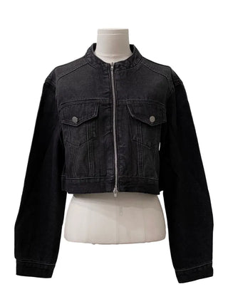 Yumeji Vintage Pocket Biker Denim Short Jacket