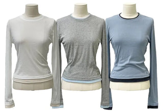 Velora Daily Color Block Symbol Logo Long Sleeve T-Shirt