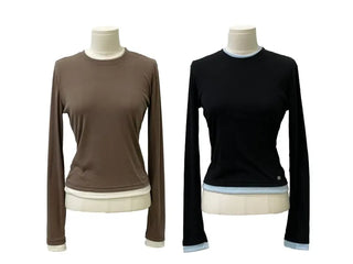 Velora Daily Color Block Symbol Logo Long Sleeve T-Shirt