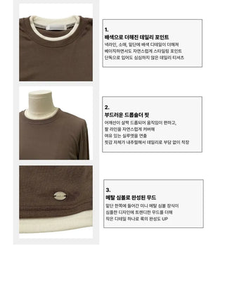 Velora Daily Color Block Symbol Logo Long Sleeve T-Shirt