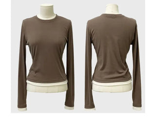 Velora Daily Color Block Symbol Logo Long Sleeve T-Shirt